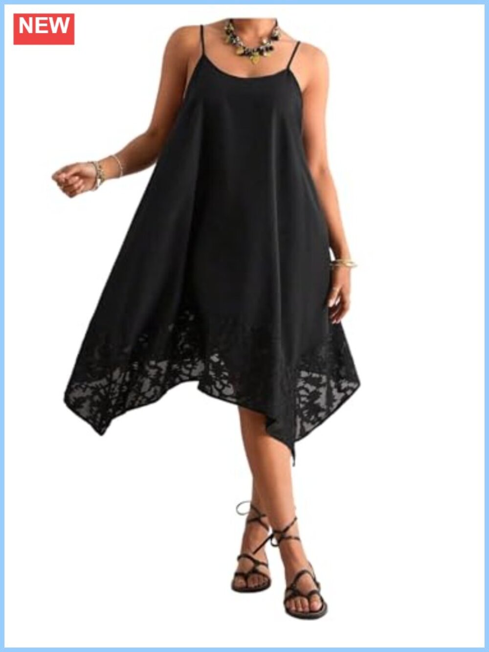 Plus Size Boho Flowy Cami Dress Spaghetti Strap Sleeveless Midi Summer Vacation